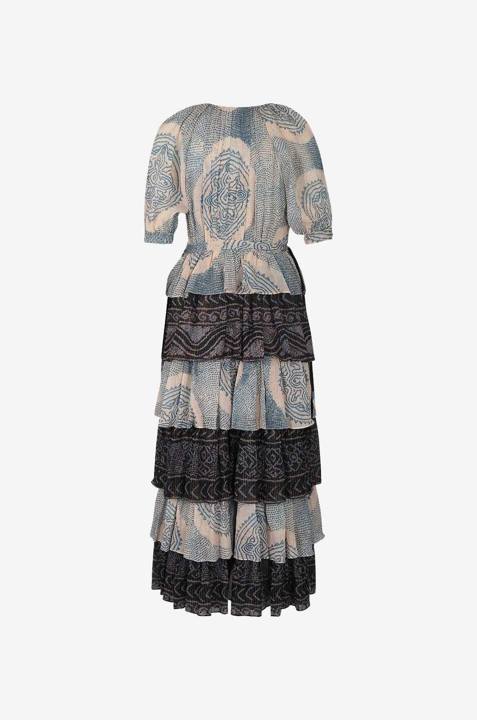 ULLA JOHNSON Emi Moonstone long cotton voile and Lurex dress Women GREY 2