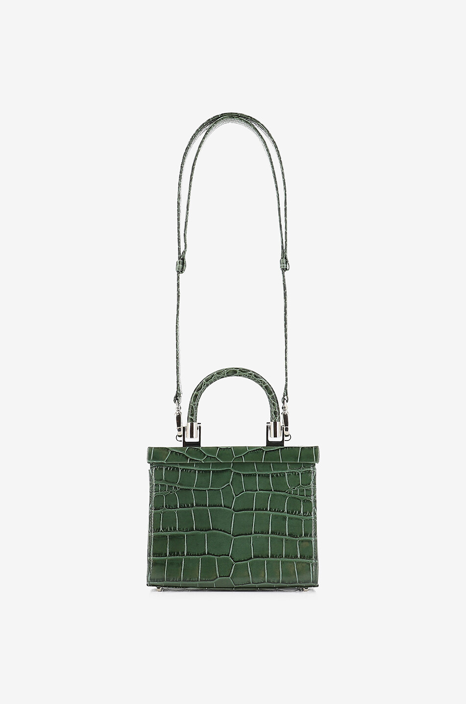 RODO Mini-Lederhandtasche in Kroko-Optik Paris Damen DUNKELGRÜN 3