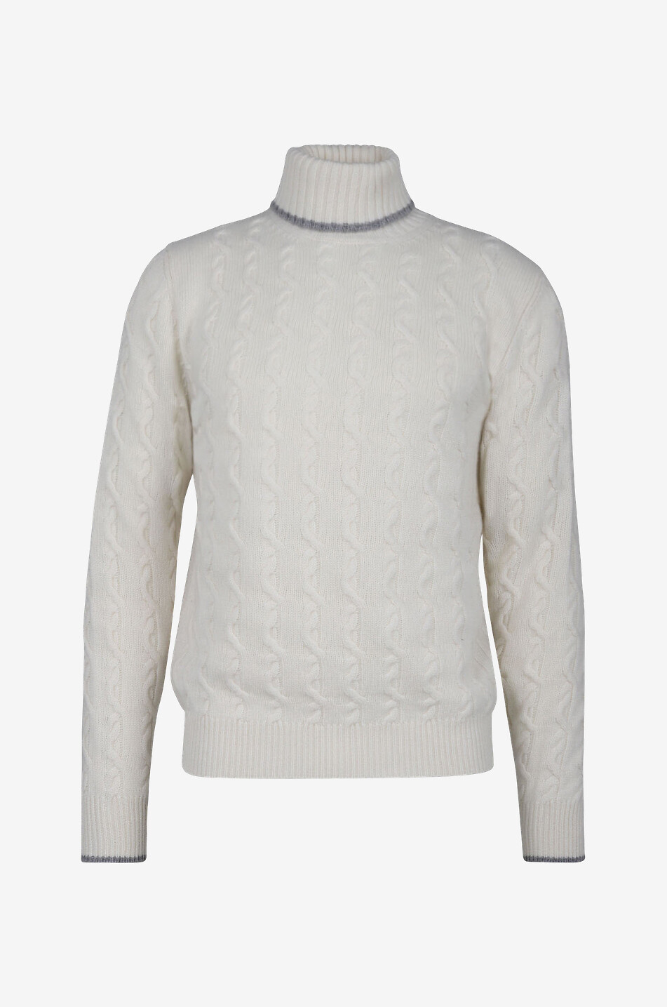 Cashmere turtleneck cable knit jumper