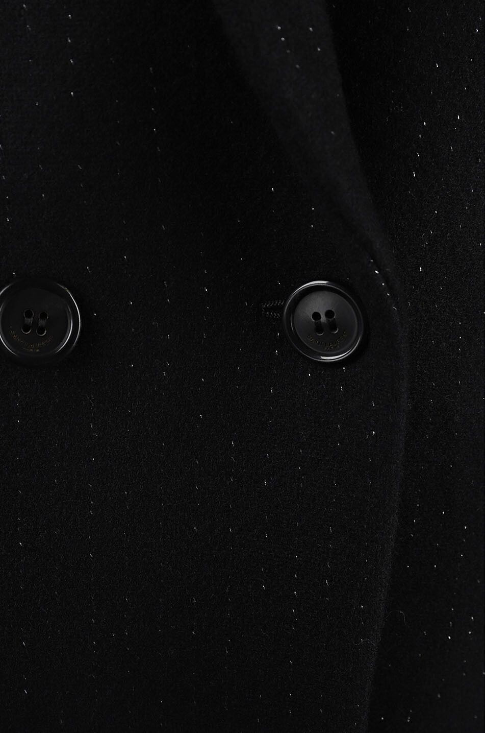 SAINT LAURENT PARIS Manteau long en laine à rayures milleraie scintillantes Femme NOIR 3