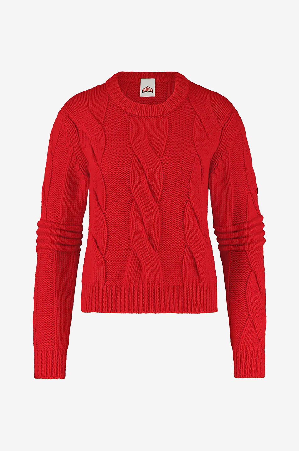 Zopfstrickpullover aus Wolle Vero