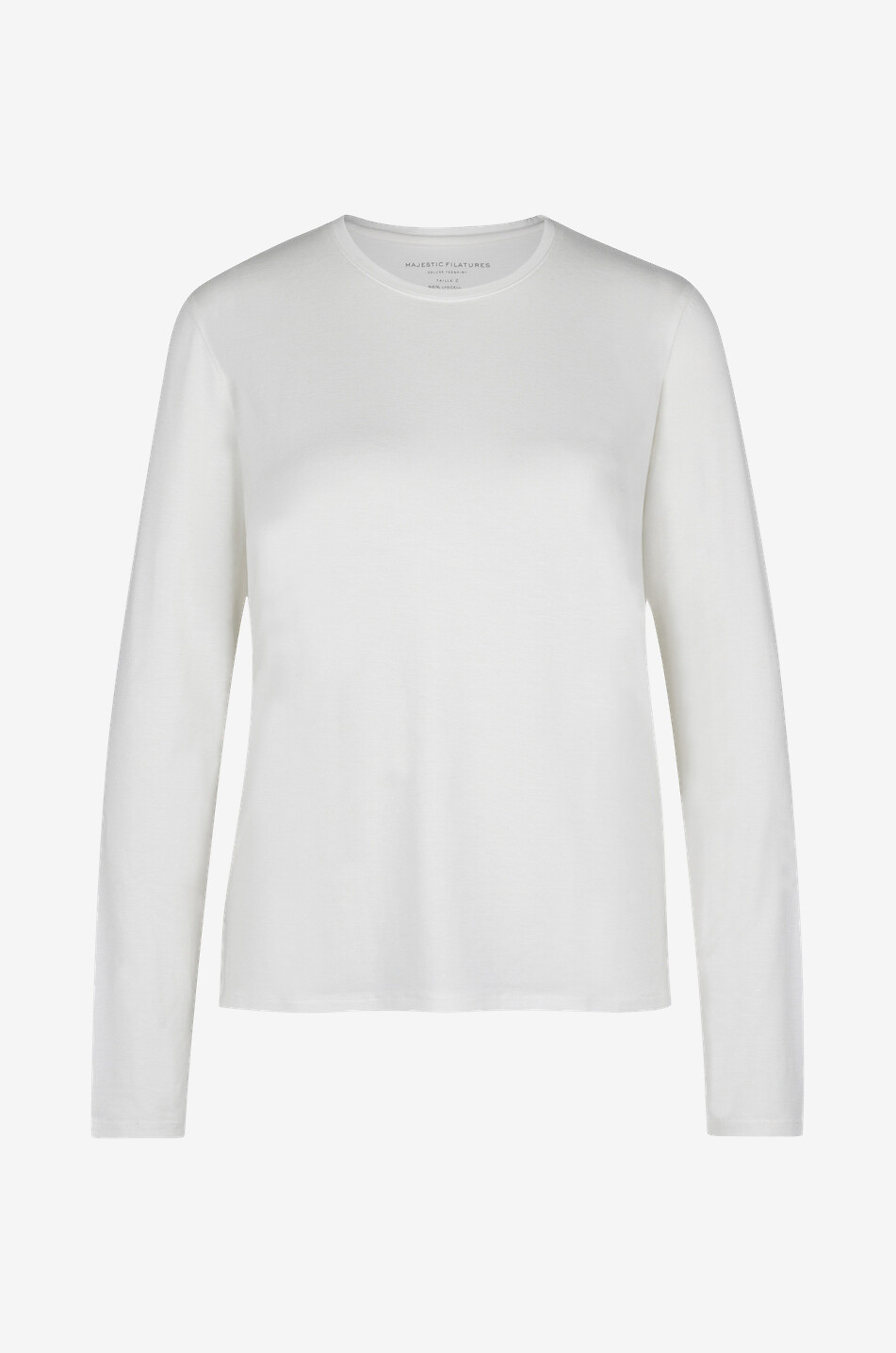MAJESTIC FILATURES Lyocell and cashmere long-sleeved T-shirt Women Light beige 1
