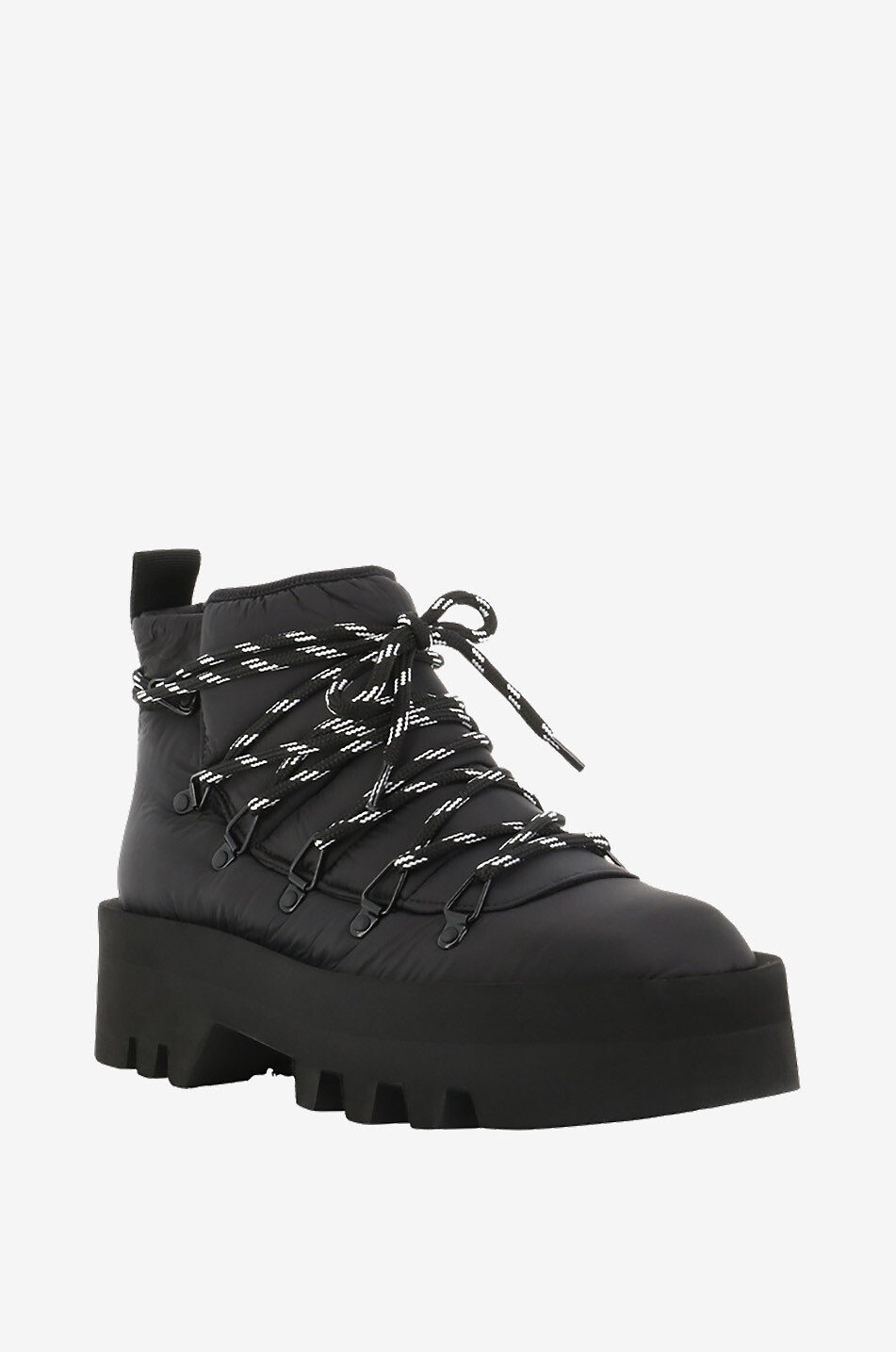 JW ANDERSON Bottines à plateau en tissu ouaté Lace Up Femme NOIR 1