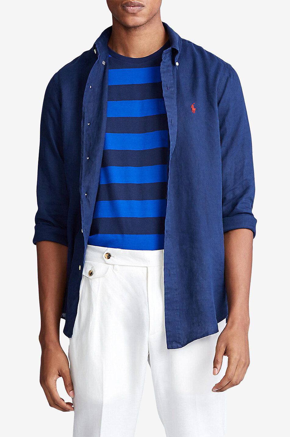 POLO RALPH LAUREN Langarm-Leinenhemd Custom Fit Herren DUNKELBLAU 2