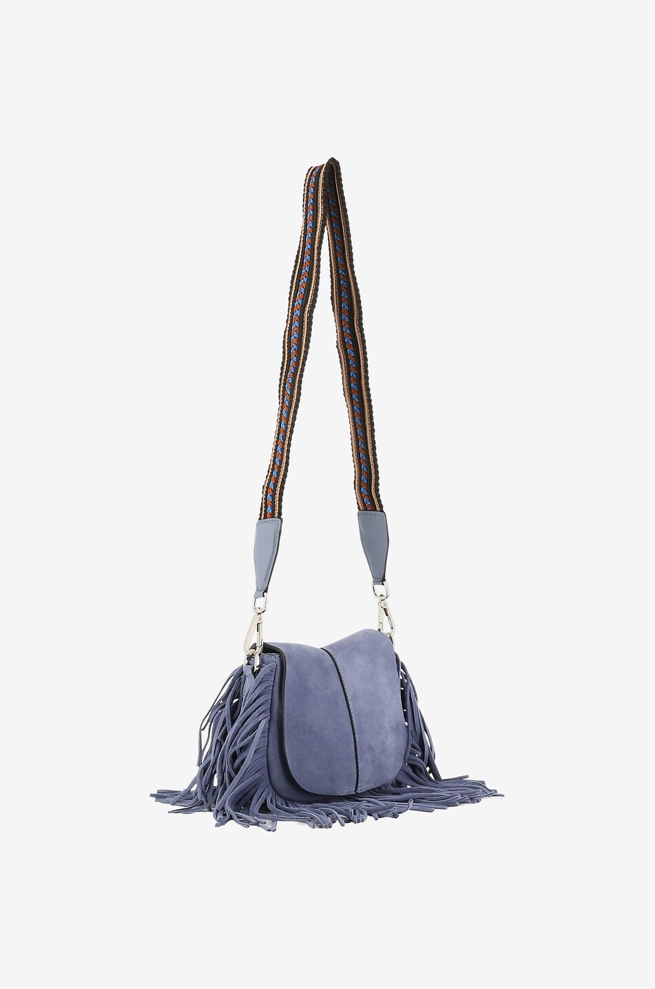 GIANNI CHIARINI Helena Round suede handbag Women BLUE 2