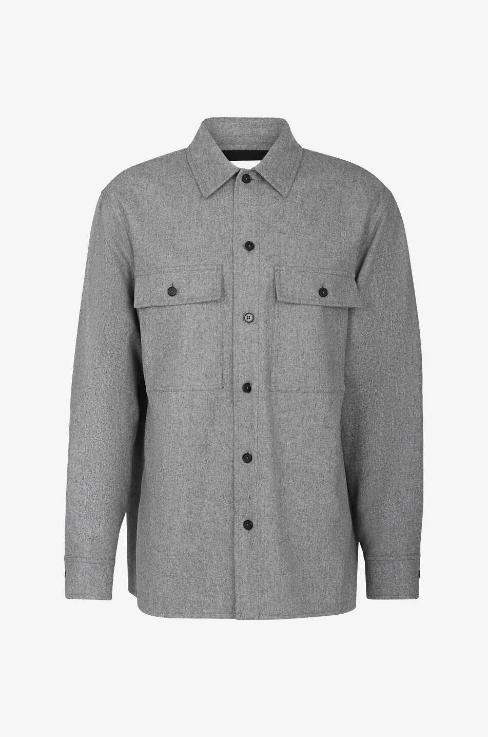 JIL SANDER Surchemise en flanelle de laine Homme GRIS 1