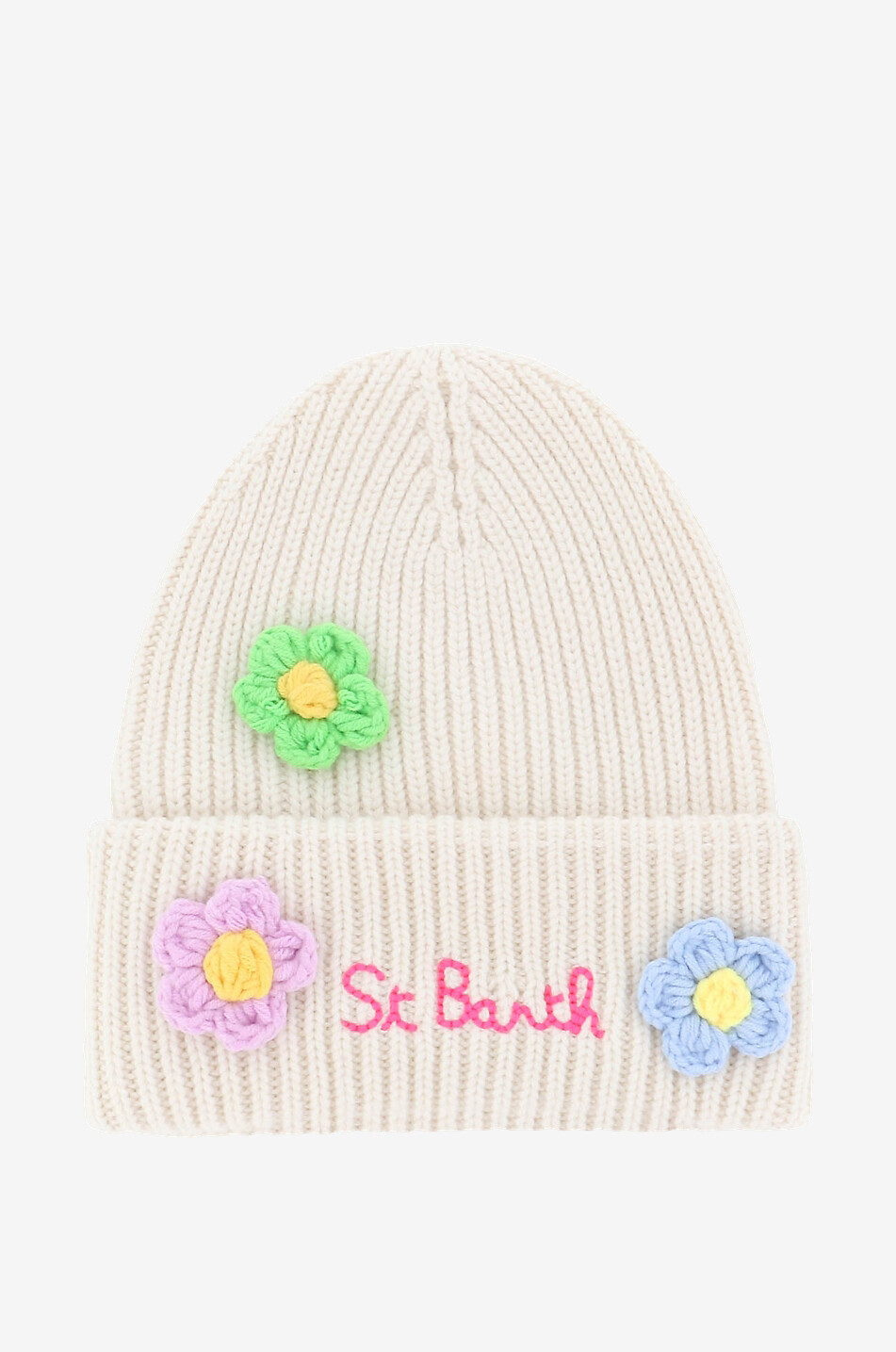 MC2 SAINT BARTH Lindsay wool and cashmere beanie Women WHITE 1