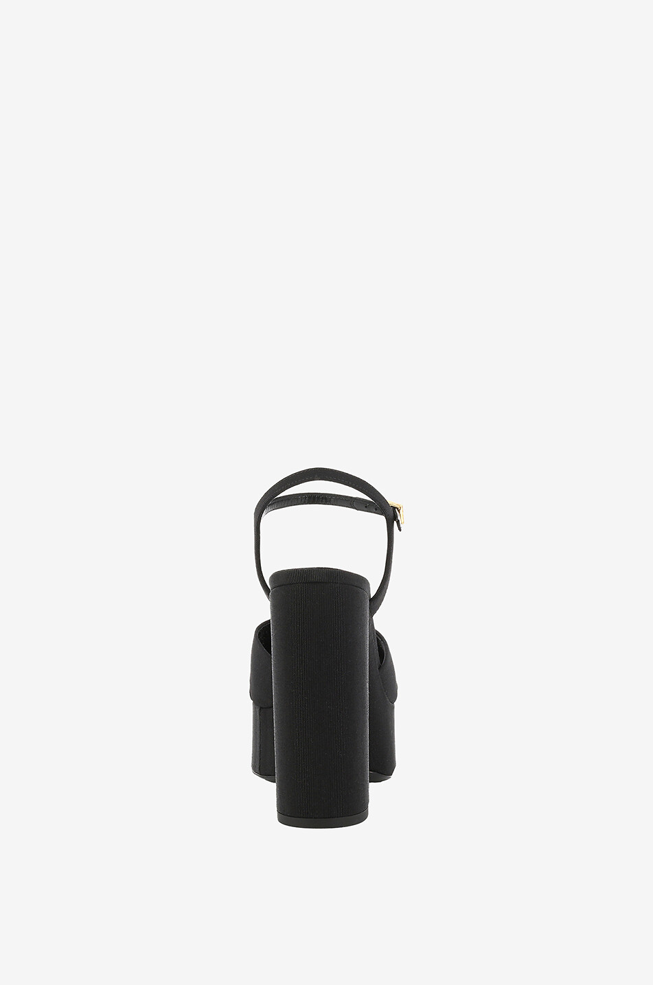 SAINT LAURENT PARIS Sandales à plateau en ruban gros grain Bianca 85 Femme NOIR 4