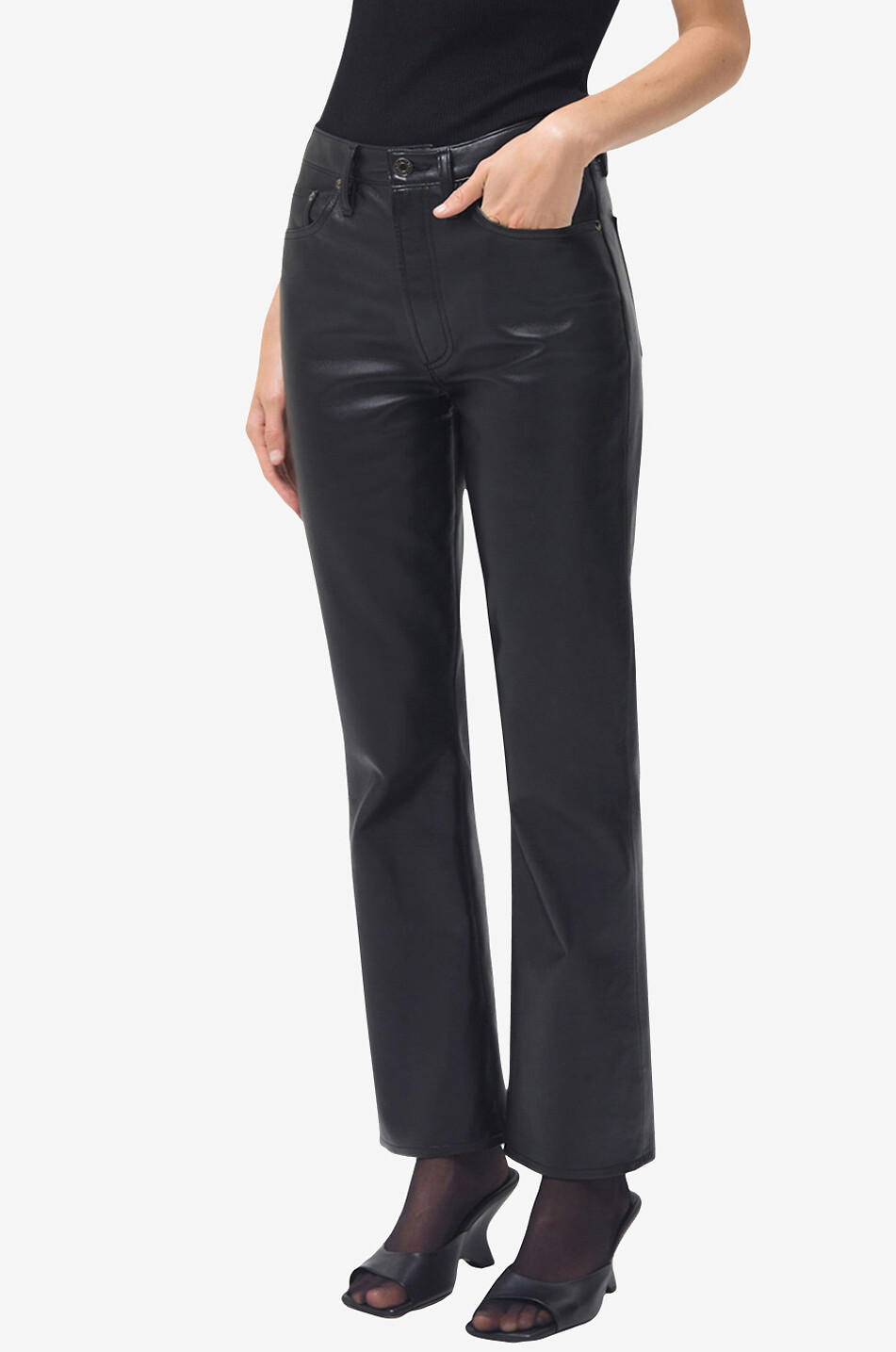 Bootcut-Jeans aus recyceltem Leder Relaxed Boot Detox