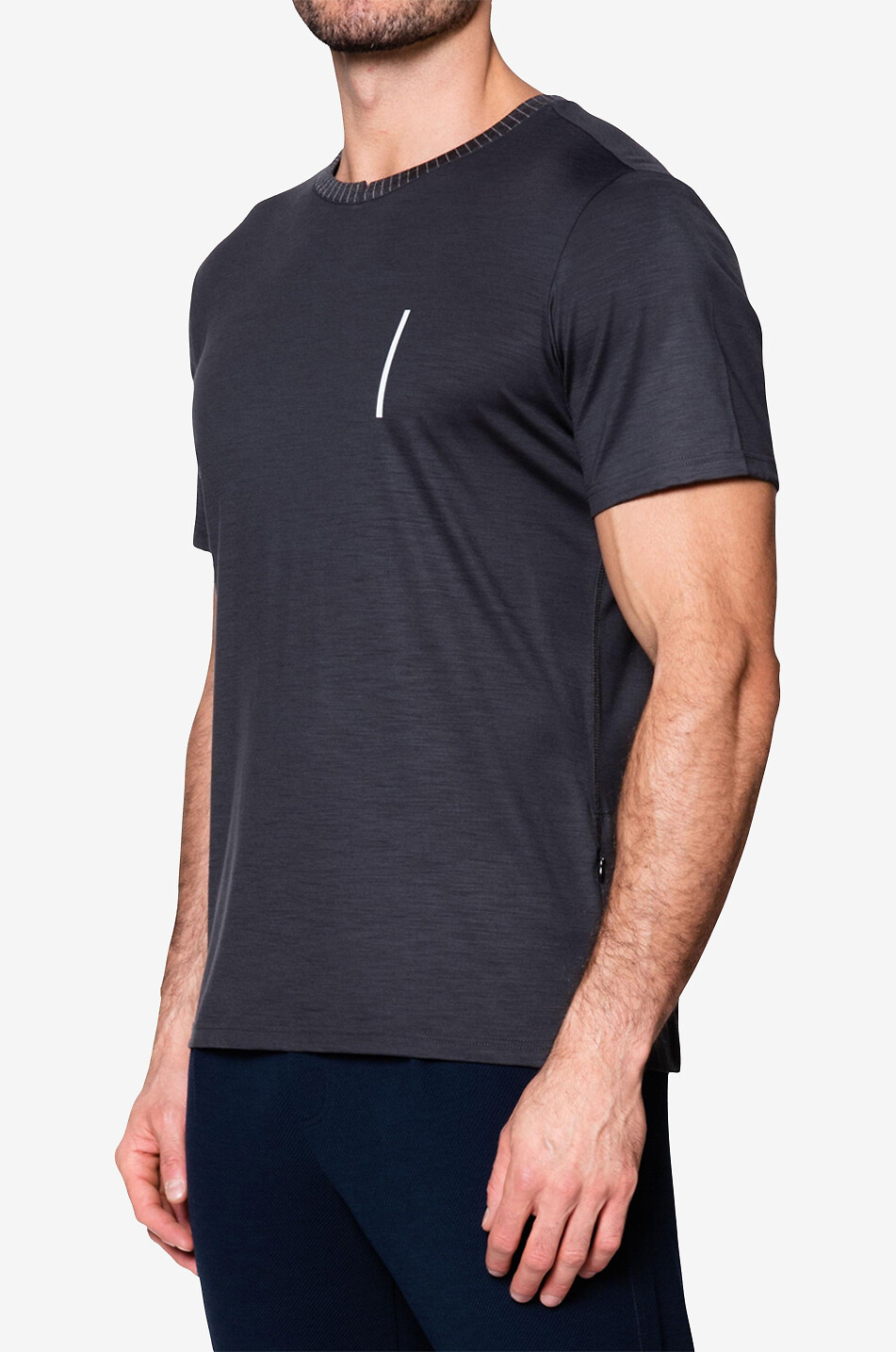 EMYUN T-shirt à manches courtes en laine Emmen Homme GRIS MOYEN 2