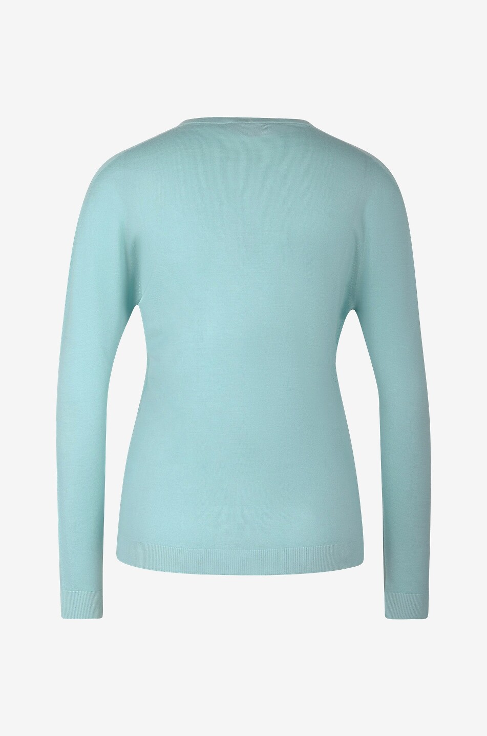 BONGÉNIE Pull fin à col V en laine Femme VERT CLAIR 2