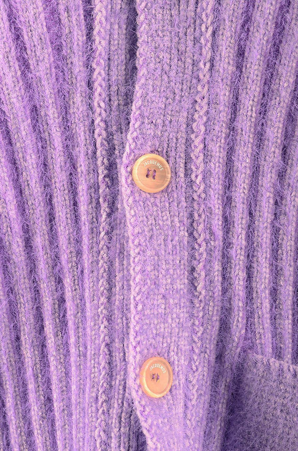 JACQUEMUS Cardigan côtelé duveteux à poches Le Cardigan Neve Femme VIOLET 3