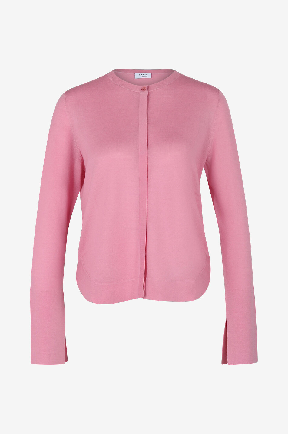 Crewneck virgin wool cardigan