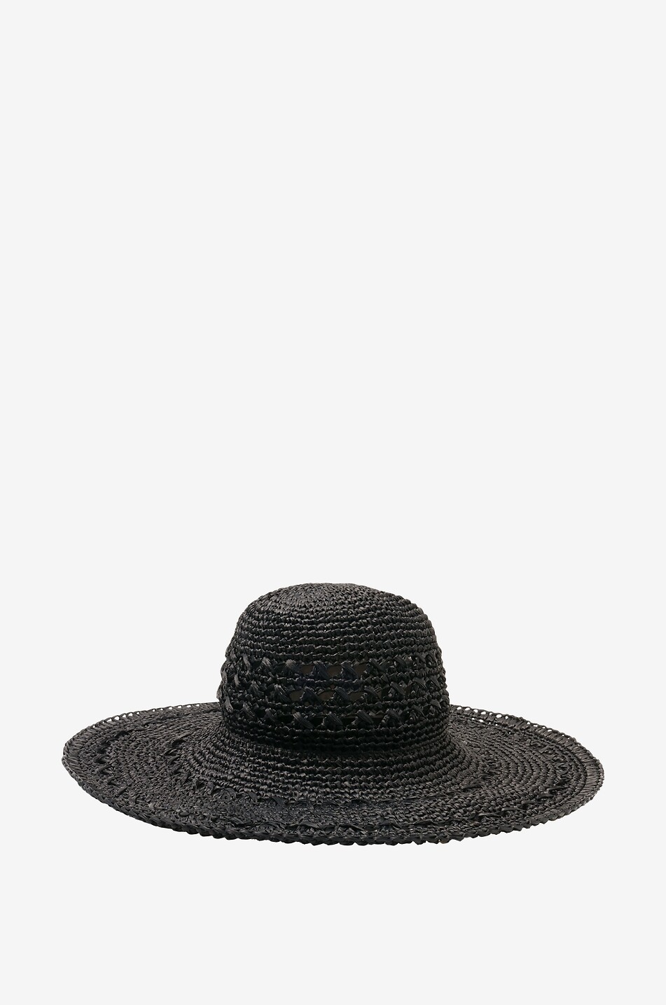 CATARZI 1910 Häkelhut mit breitem Rand Sestri Damen SCHWARZ 1