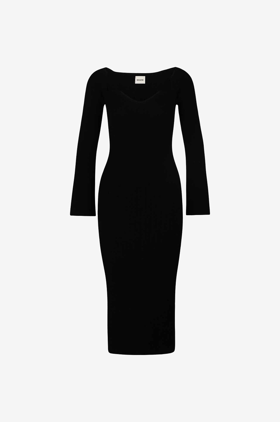 KHAITE The Pia rib knit sheath dress Women BLACK 1
