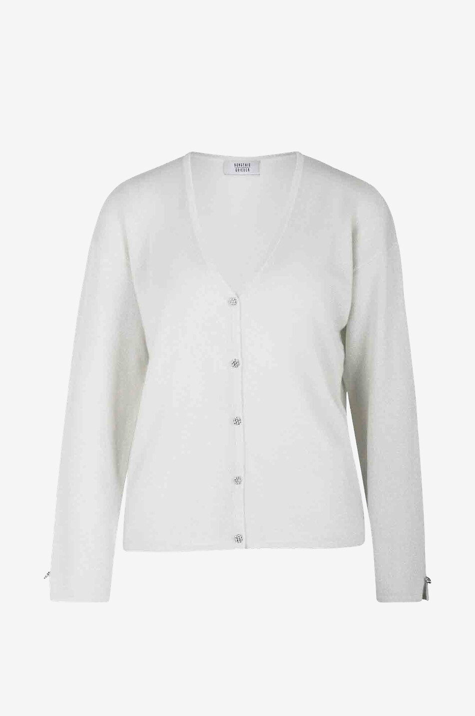 V-neck cashmere and lurex cardigan