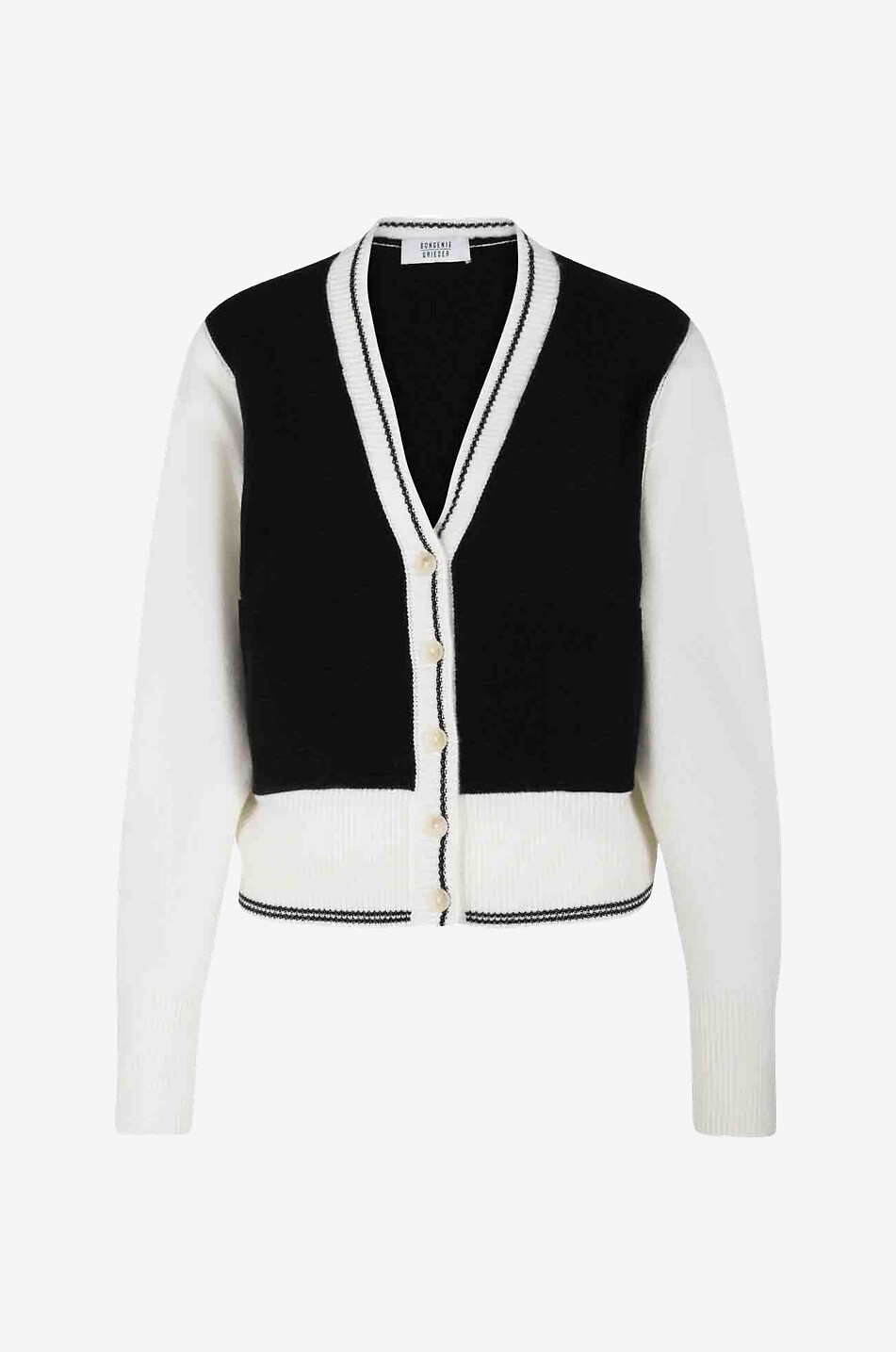 Colour-Block-Cardigan aus Kaschmir mit V-Ausschnitt