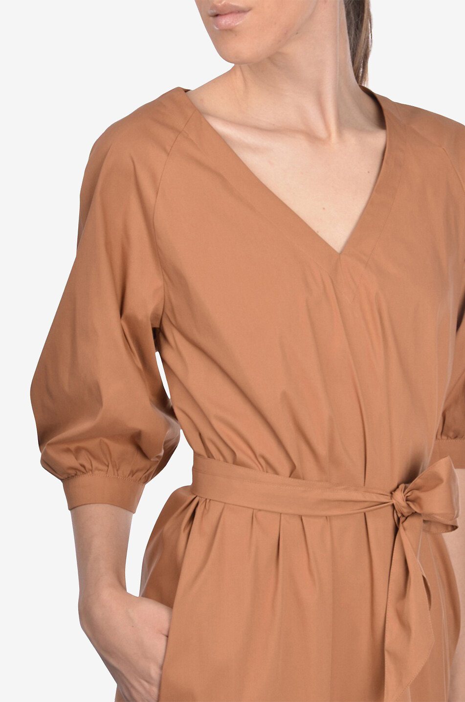 GRAN SASSO Midikleid aus Baumwolle Damen KAMELFARBEN 6