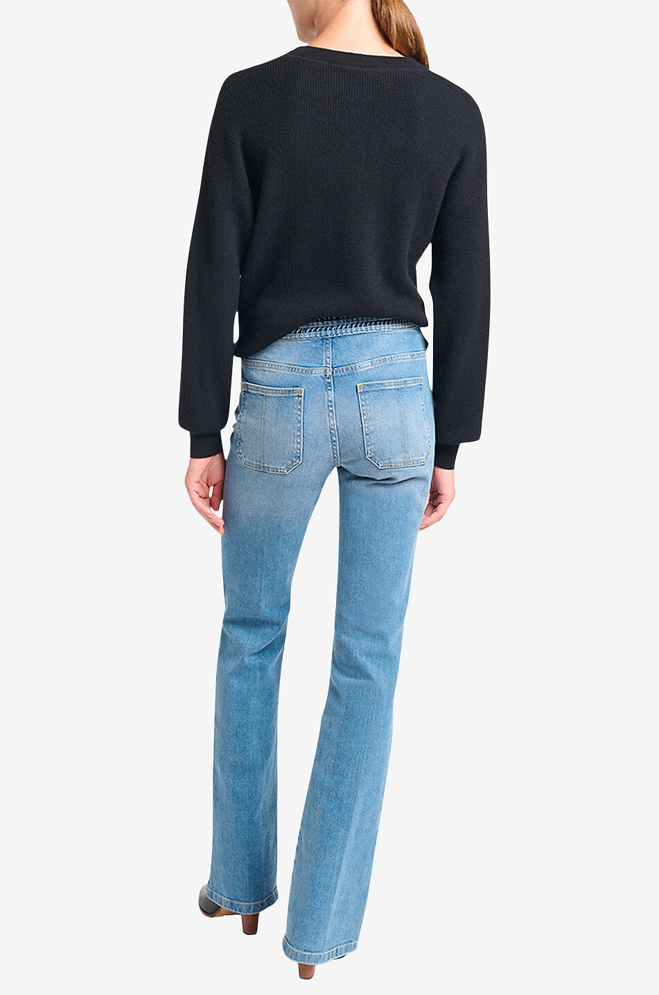 Bootcut-Jeans mit hoher Taille Nano