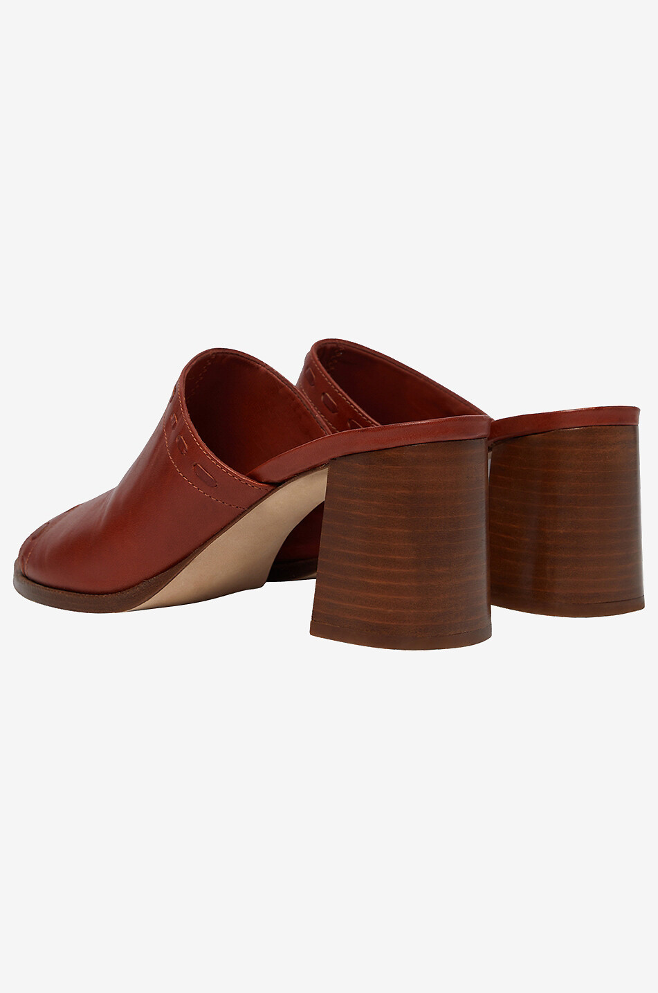 VANESSA BRUNO Mules à talon en cuir lisse 70 Femme ROUGE FONCÉ 2