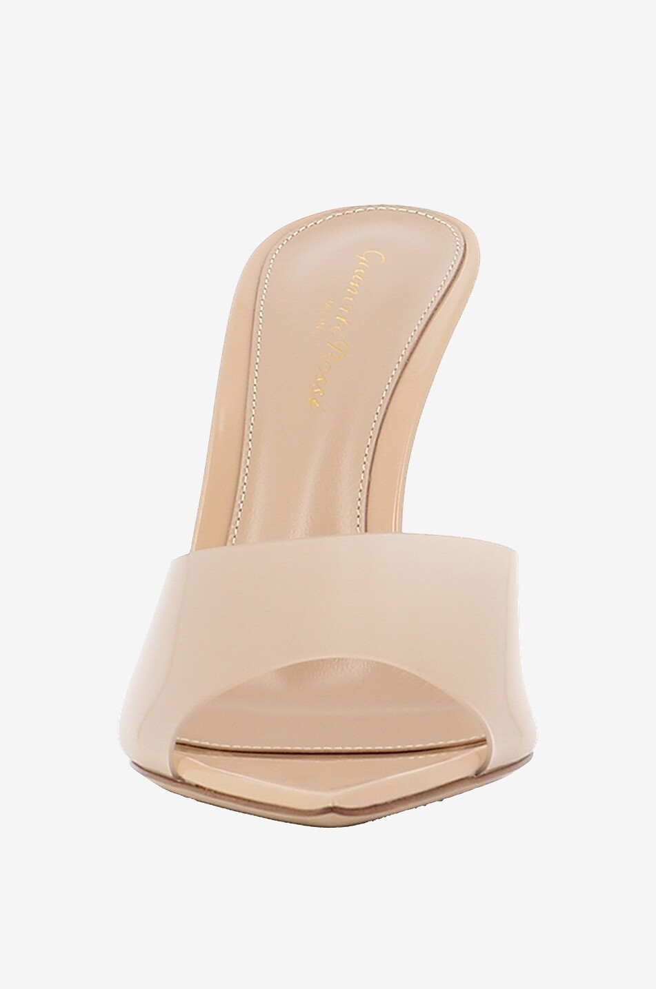 GIANVITO ROSSI Pantoletten aus Lackleder und Plexiglas mit Absatz Elle 105 Damen BEIGE 2
