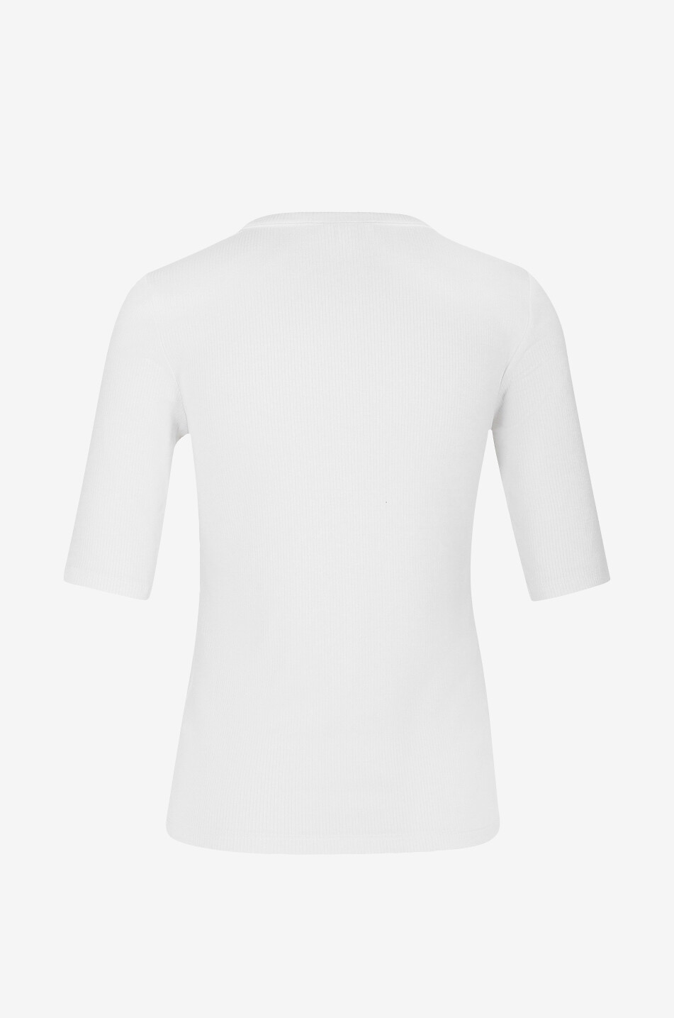 VINCE T-shirt côtelé à col rond boutonné Henley Femme BLANC 2