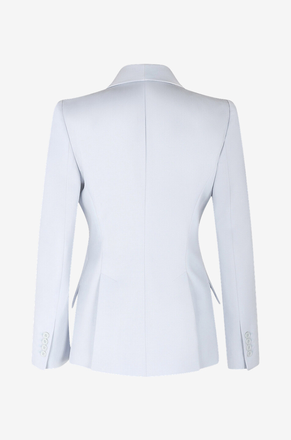 ALEXANDER McQUEEN Blazer cintré en laine Peak Shoulder Femme BLEU CLAIR 2