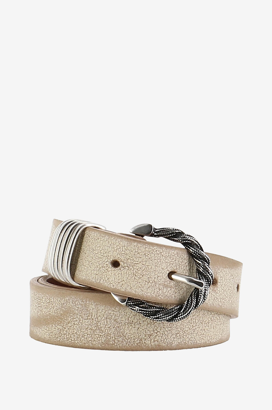 Ceinture en cuir à boucle tressée