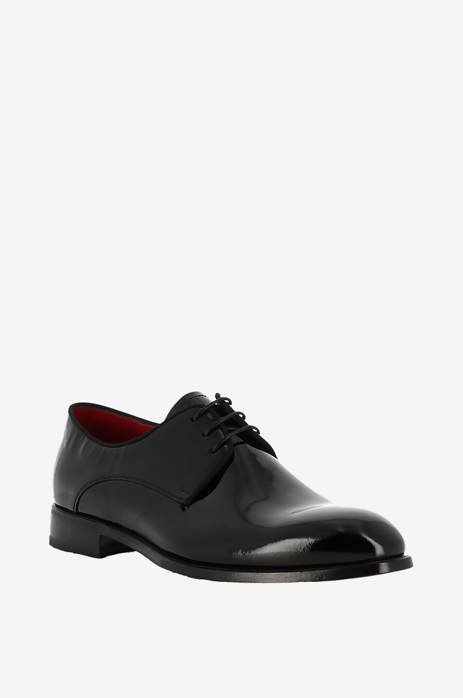 Patent leather derby shoes