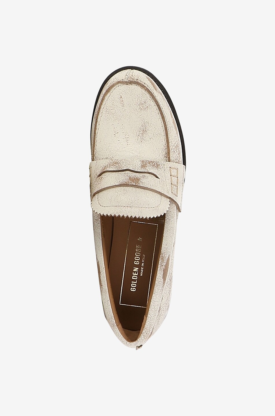 GOLDEN GOOSE Jerry distressed leather loafers Women WHITE 5