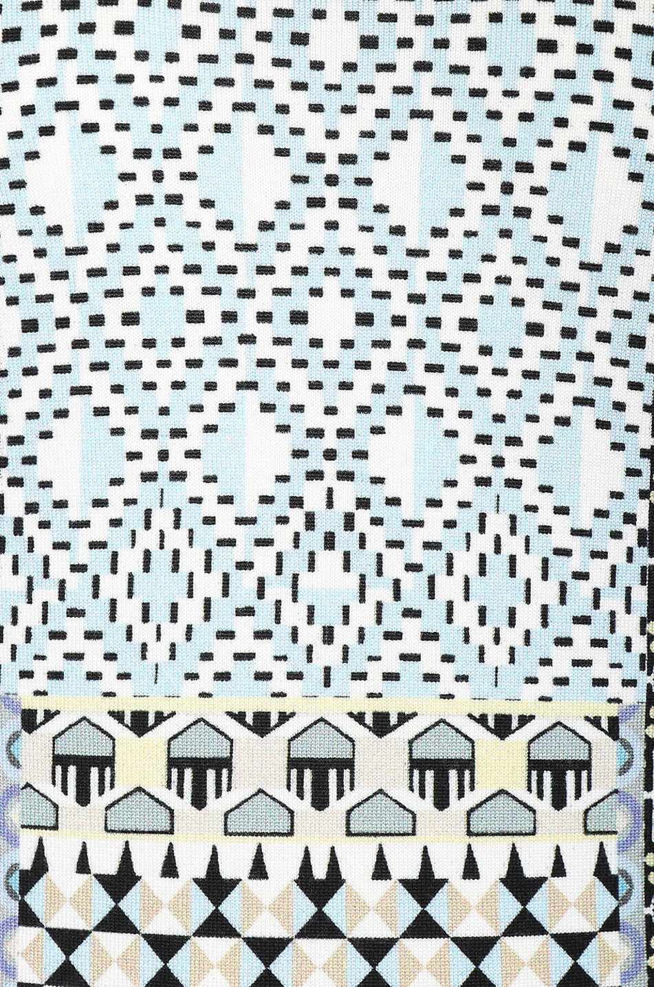 Kurzarm-Seidenpullover mit Patchwork-Print