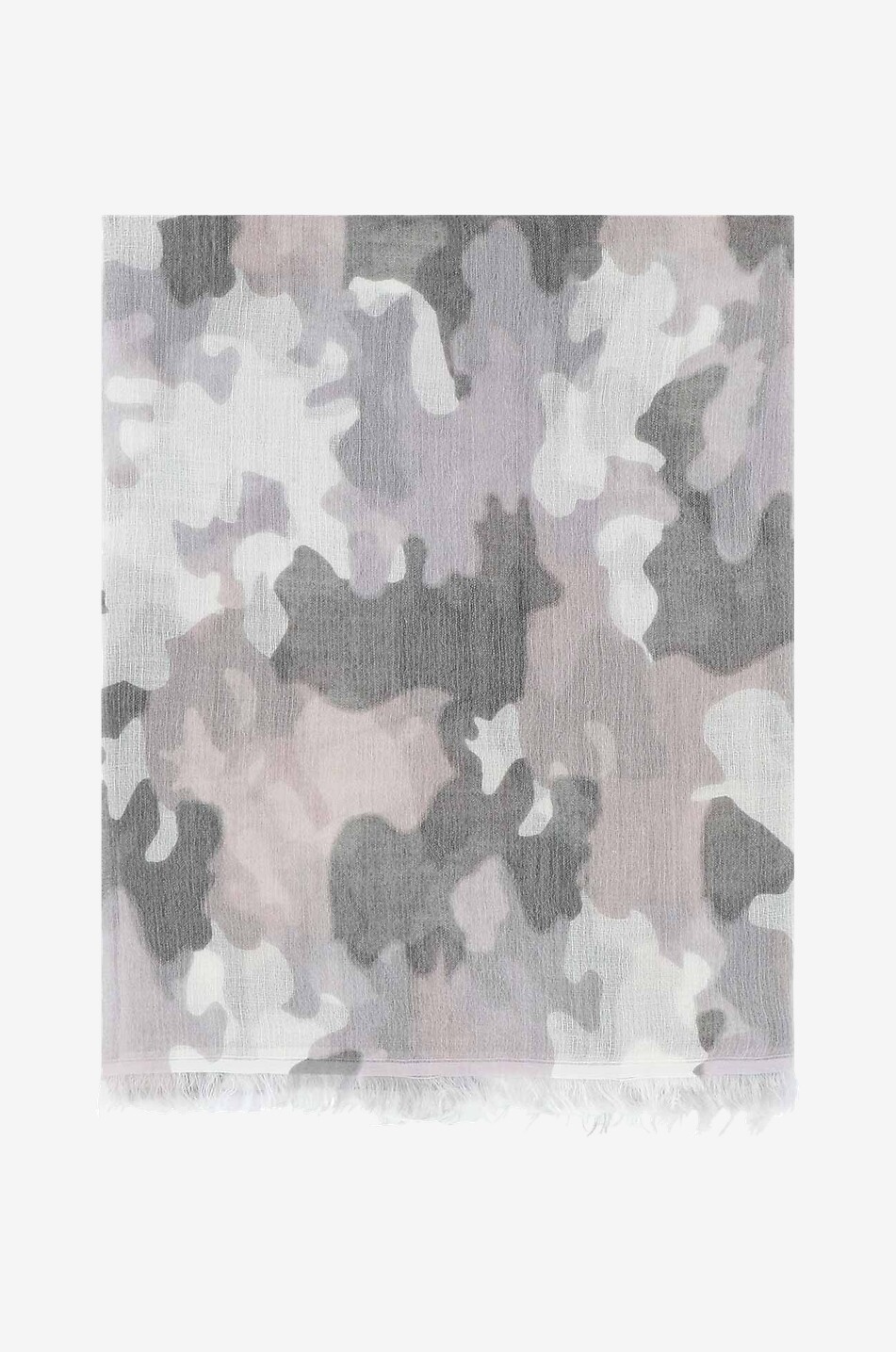 Camouflage wool and cashmere scarf