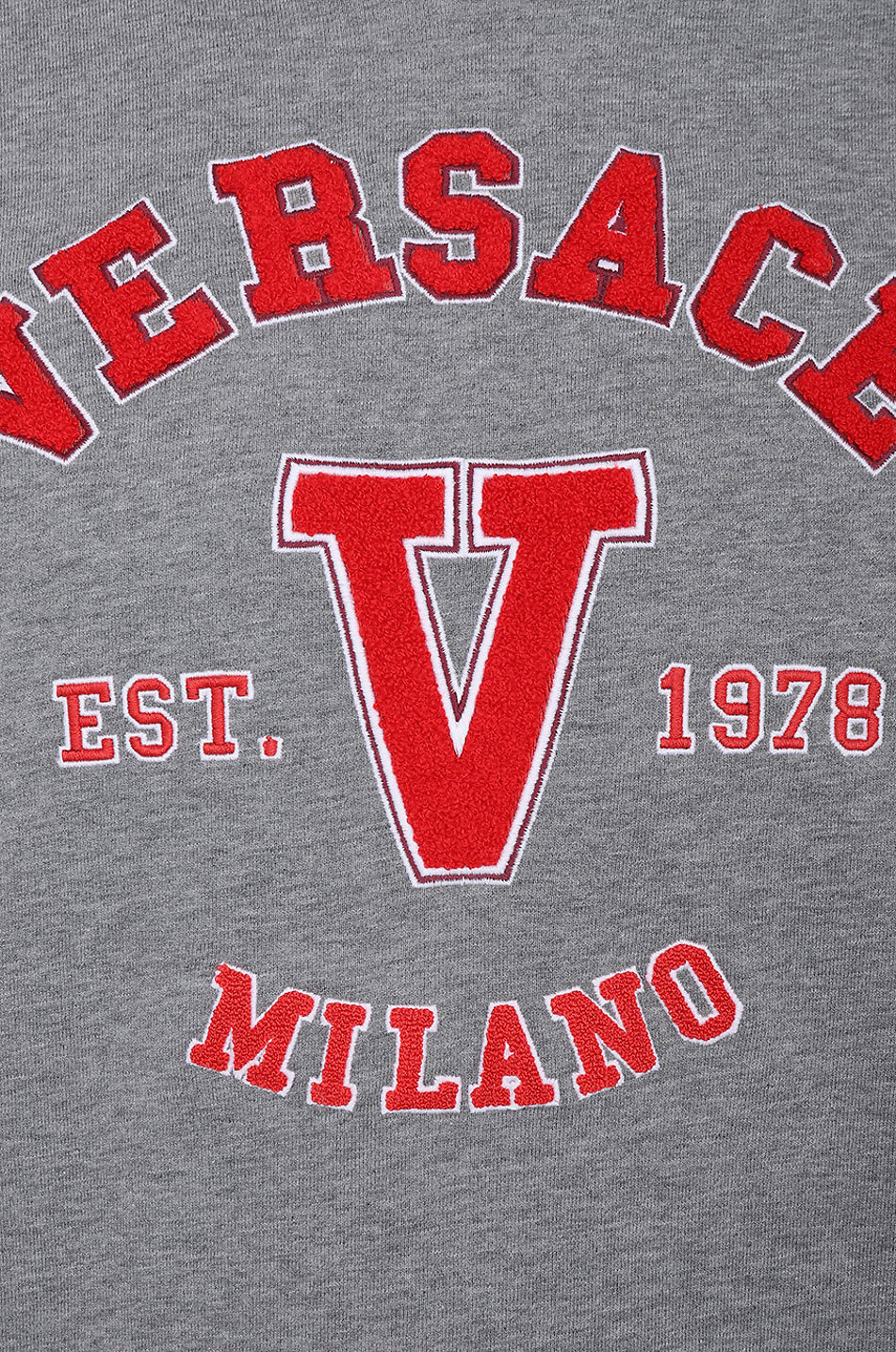 VERSACE Sweat-shirt oversize à capuche brodé Varsity VERSACE Homme GRIS 3
