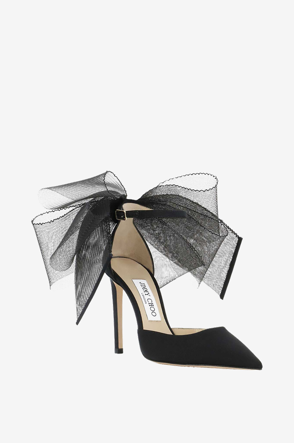 JIMMY CHOO Stoff-Pumps mit Knöchelriemchen Averly 100 Damen SCHWARZ 1