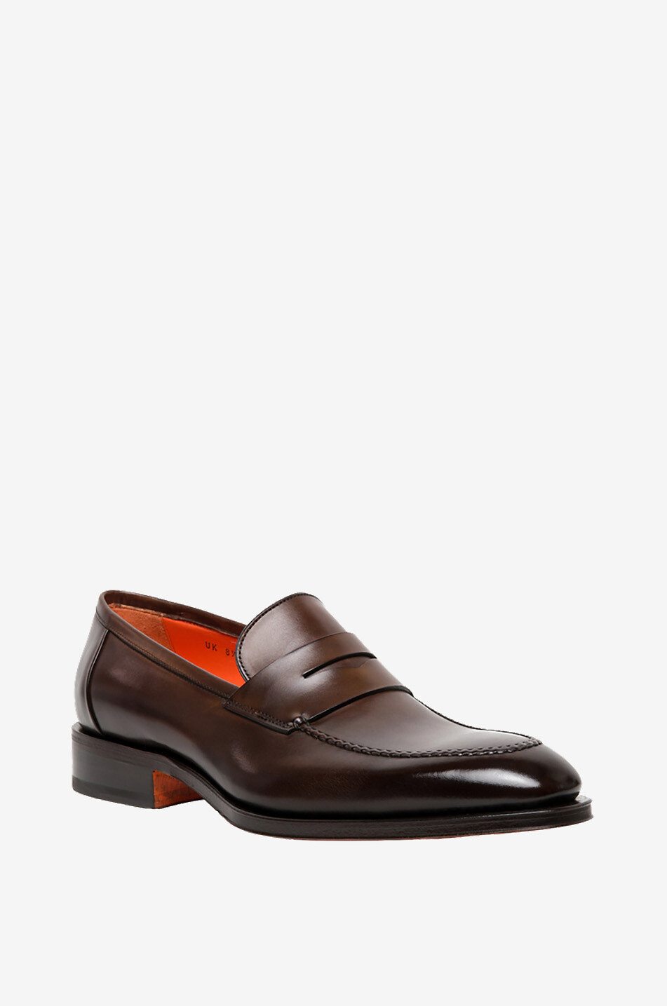 SANTONI Mocassins en cuir brillant Homme MARRON MOYEN 1