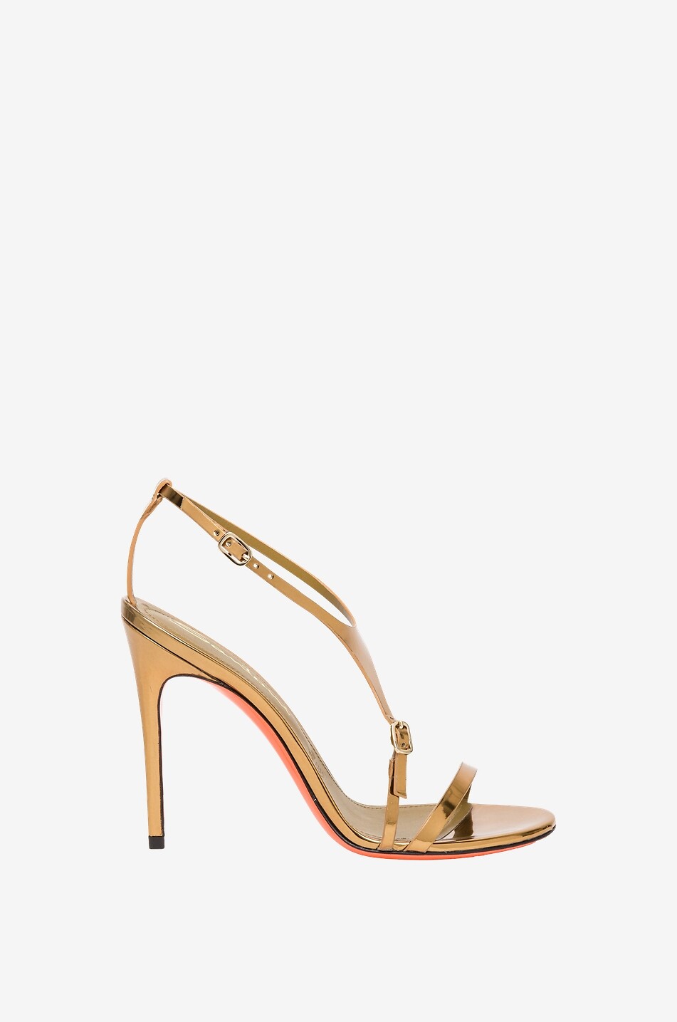 Absatzsandalen aus Metallicleder