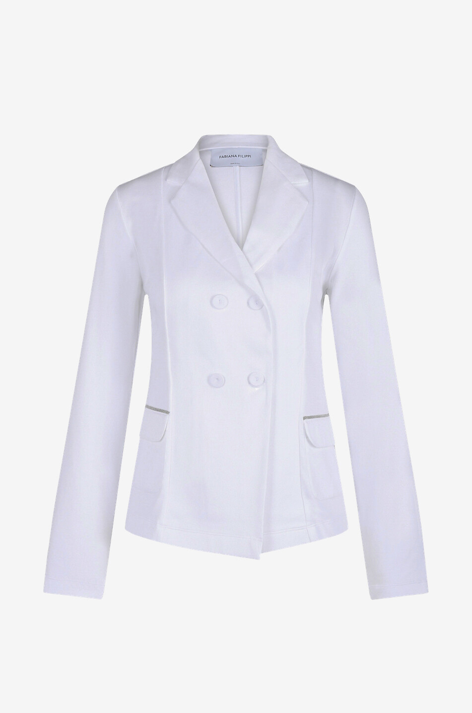 Double-breasted ribbed jersey blazer