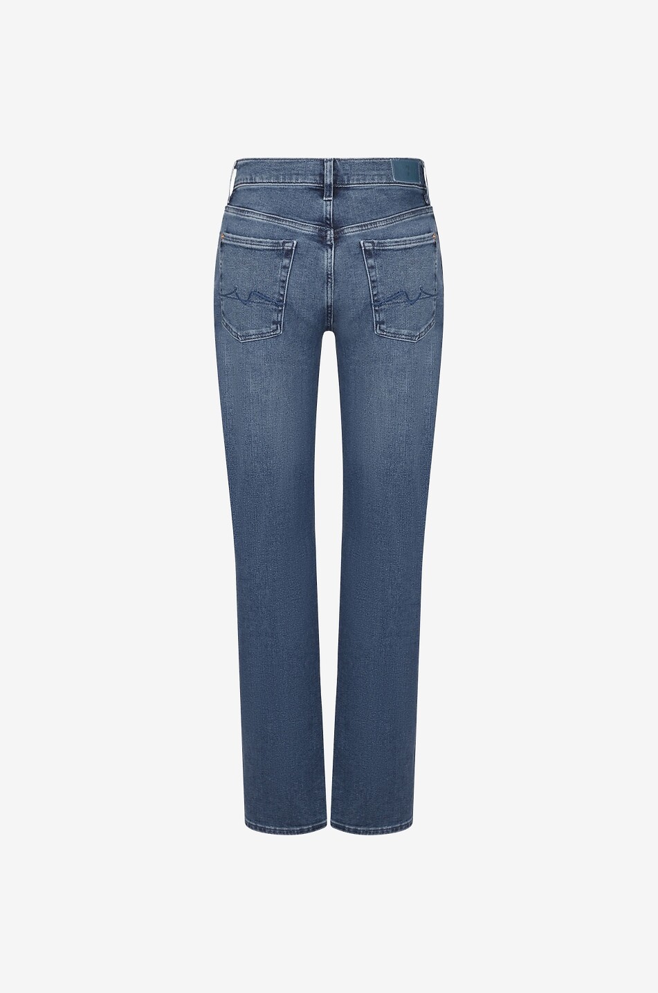 7 FOR ALL MANKIND Jean droit en coton Ellie Femme BLEU FONCE 2