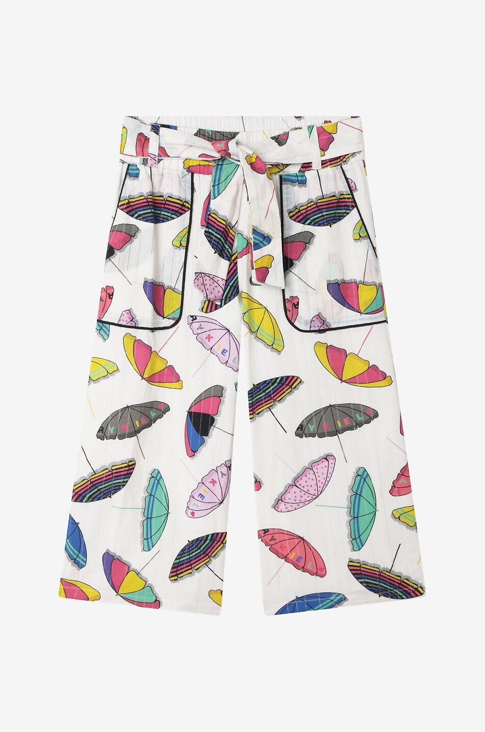 Pantalon large raccourci fille imprimé parasols