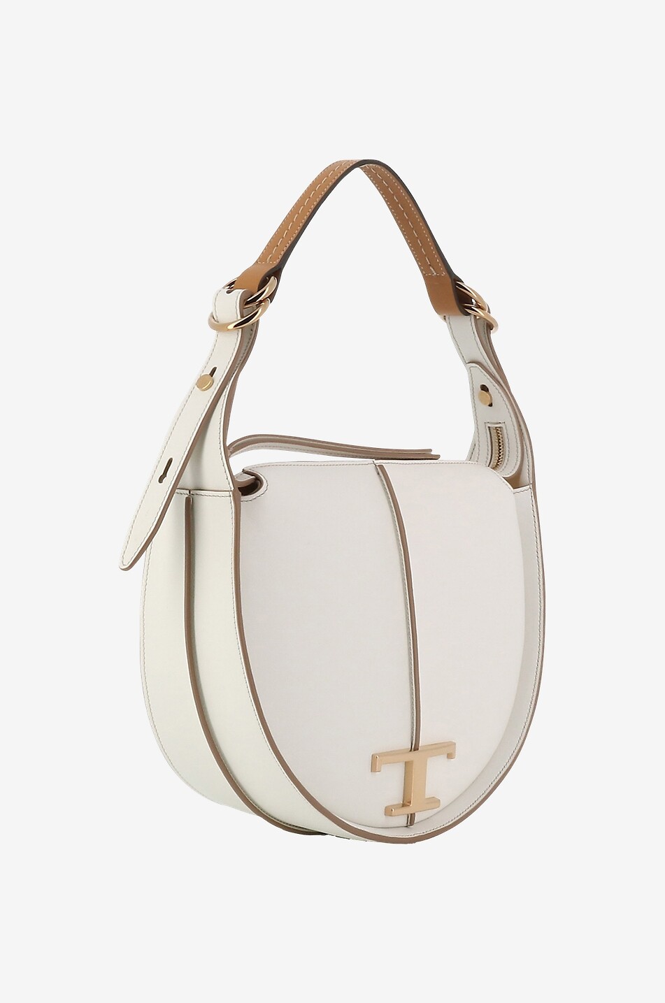 TOD'S T Timeless Small smooth leather hobo bag Women WHITE 2