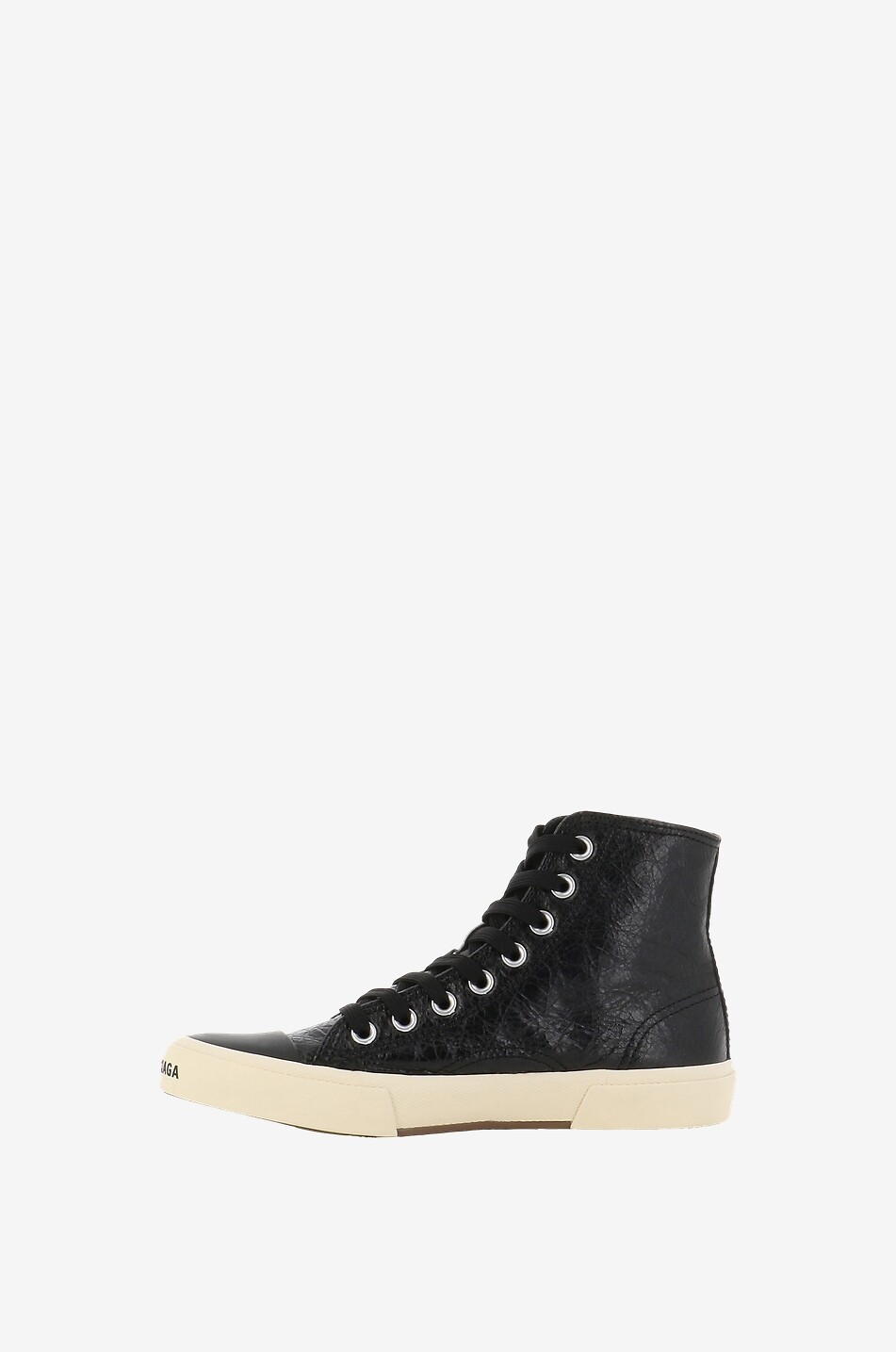 BALENCIAGA Baskets à lacets en cuir aréna Paris High Top Femme NOIR 3