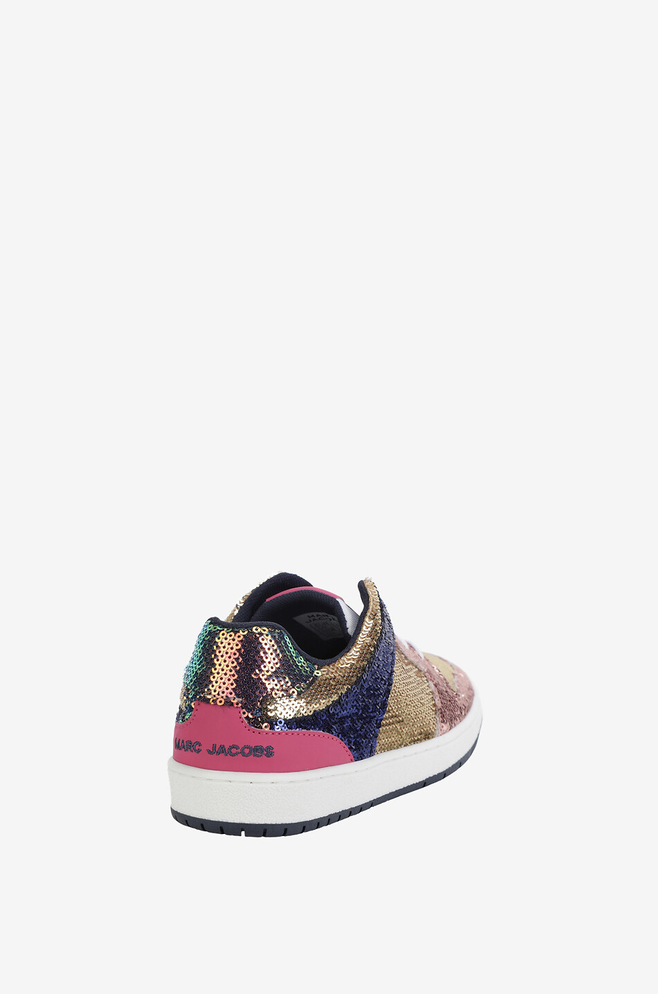 Girls' lace-up low-top metallic sneakers