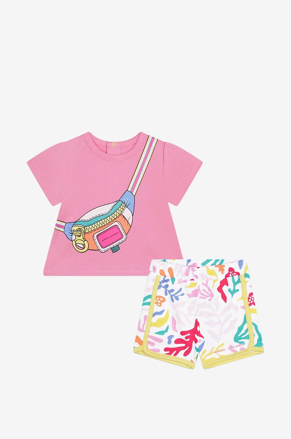 Trompe l oeil cotton baby shorts and T shirt outfit