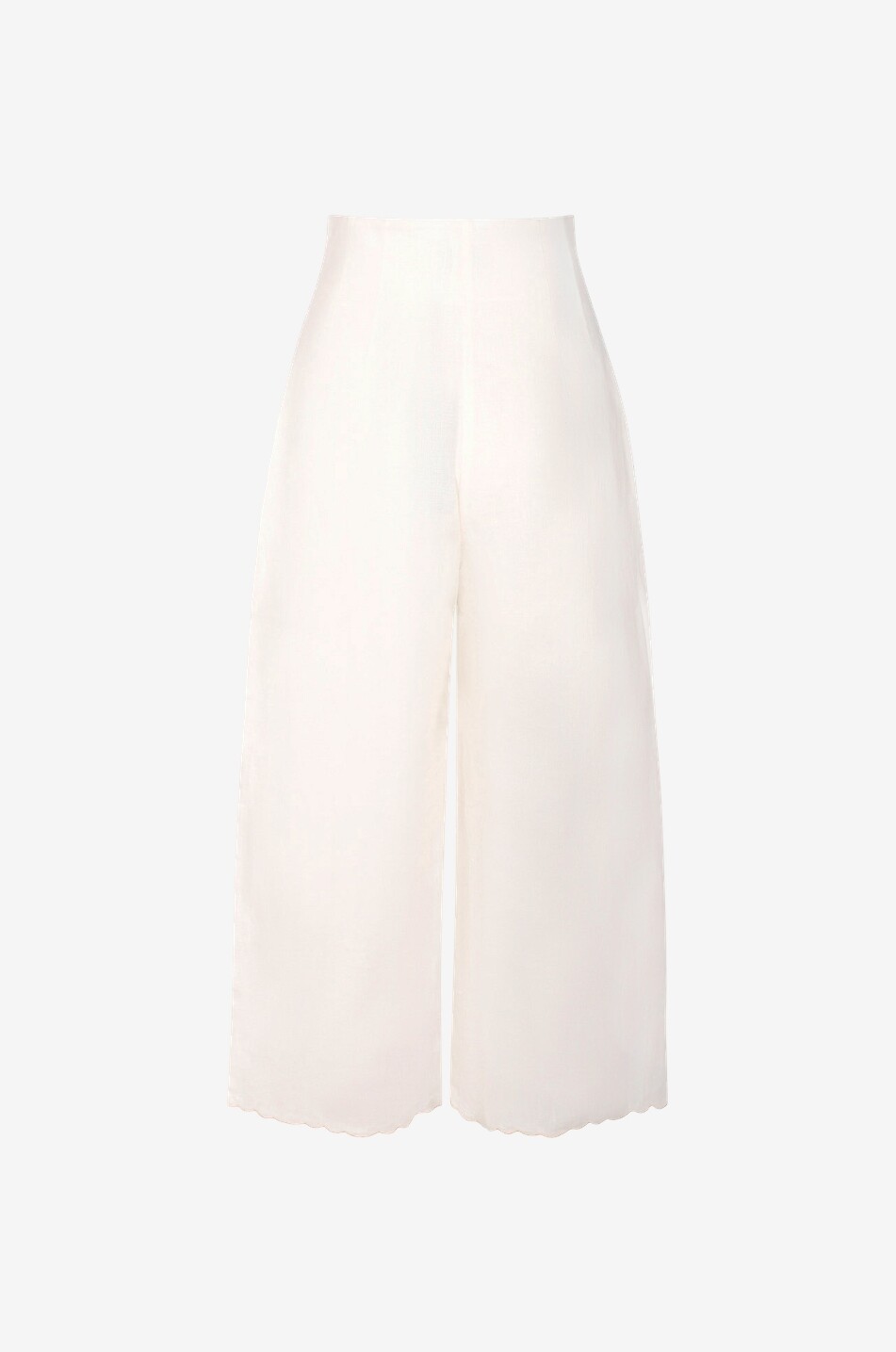 ALEMAIS Bestickte Leinenhose mit weitem Bein Laurie Damen WEISS 2