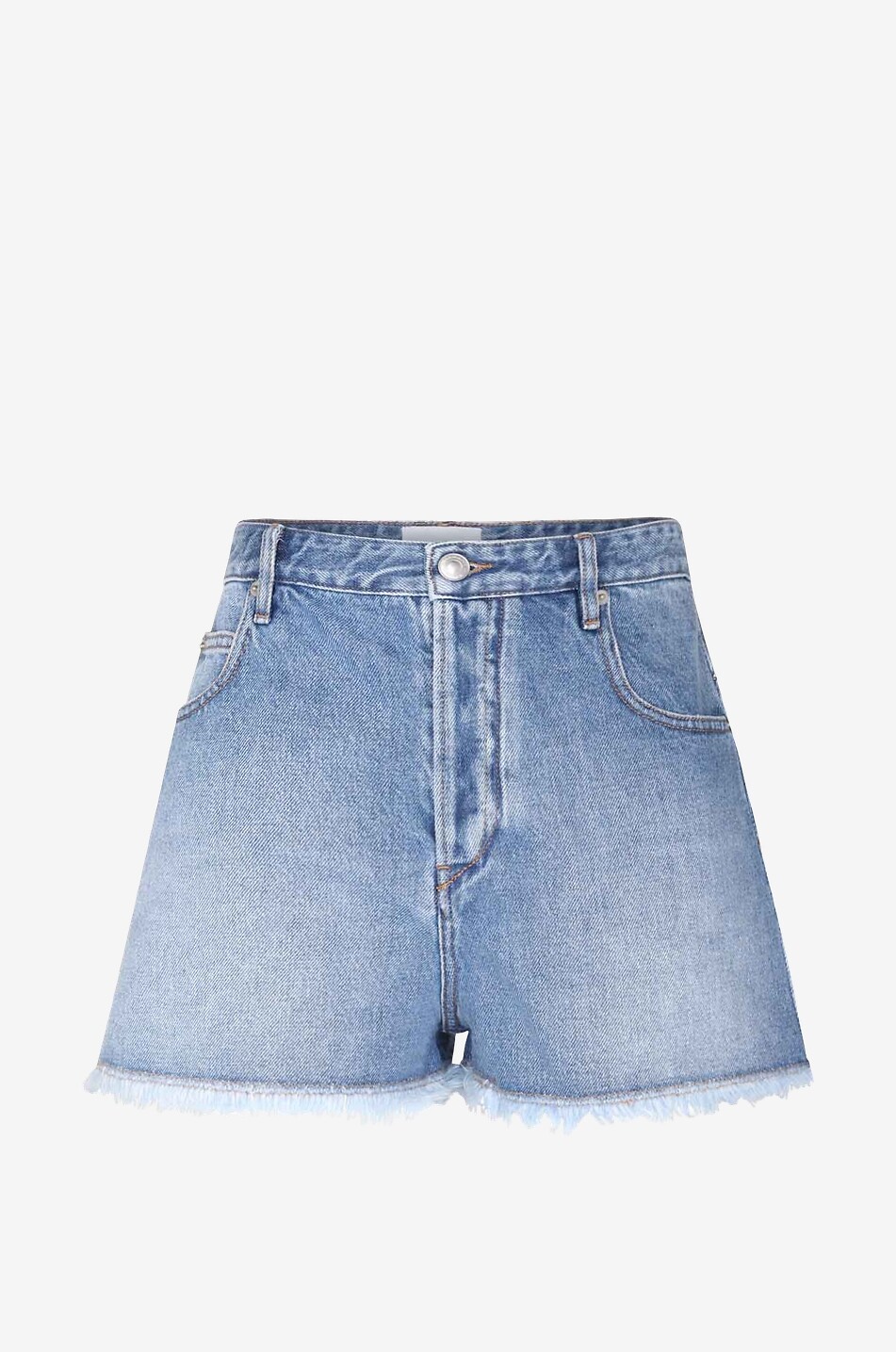 Ausgefranste Denimshorts mit hoher Taille Lesia Light Blue