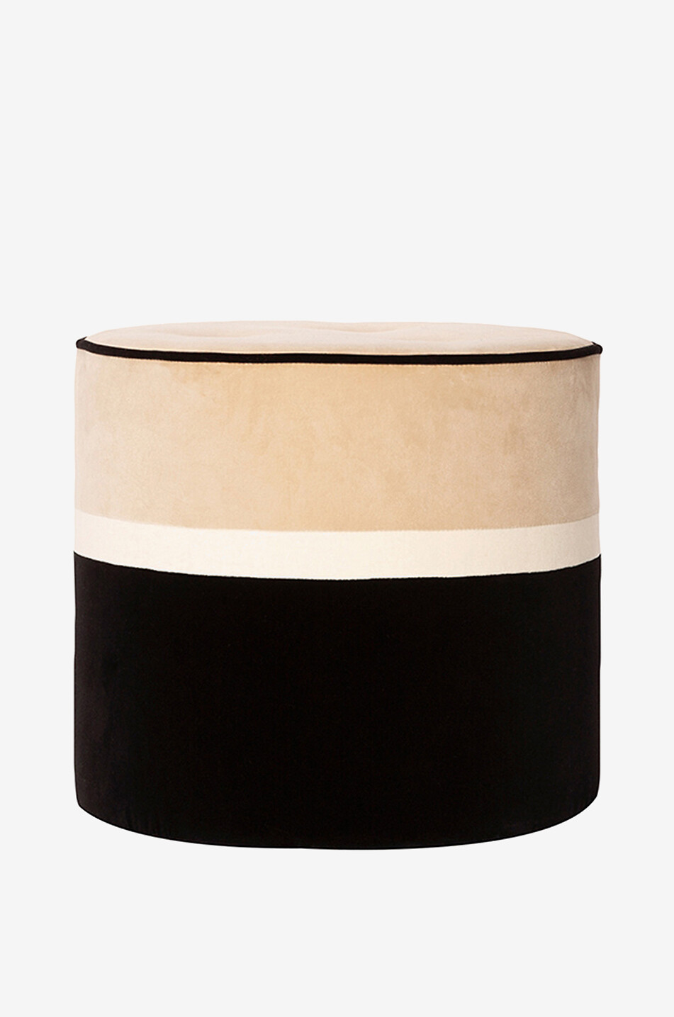 Léo velvet and wood pouf
