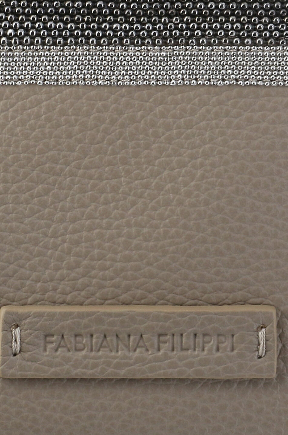 FABIANA FILIPPI Perlenbestickte Camera-Tasche aus genarbtem Leder Damen Hellbeige 6