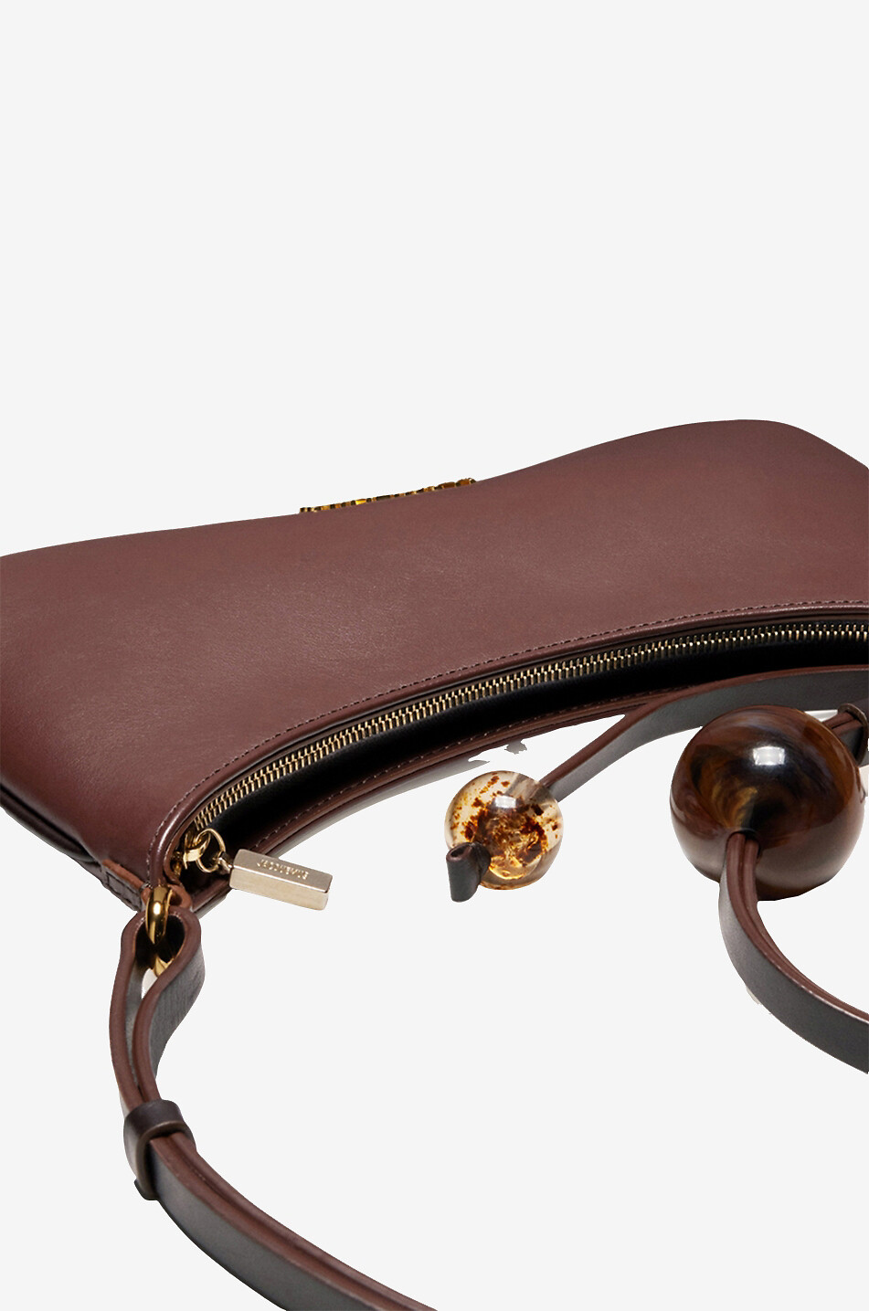 JACQUEMUS Schultertasche aus Glattleder Le Bisou Perle Damen BRAUN 5