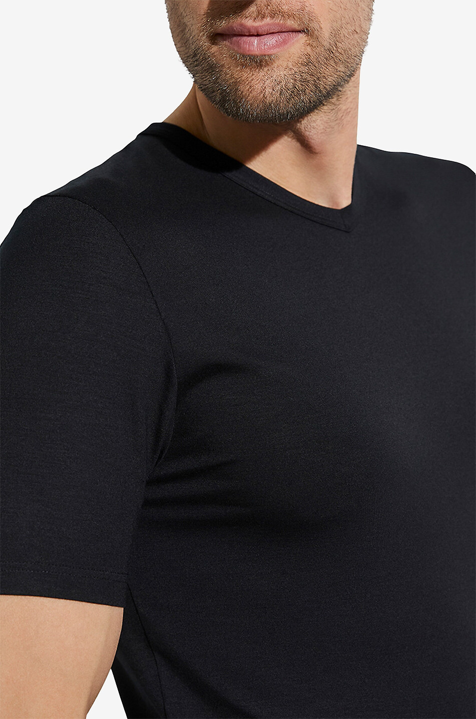 ZIMMERLI T-shirt col V 700 Pureness Homme NOIR 3