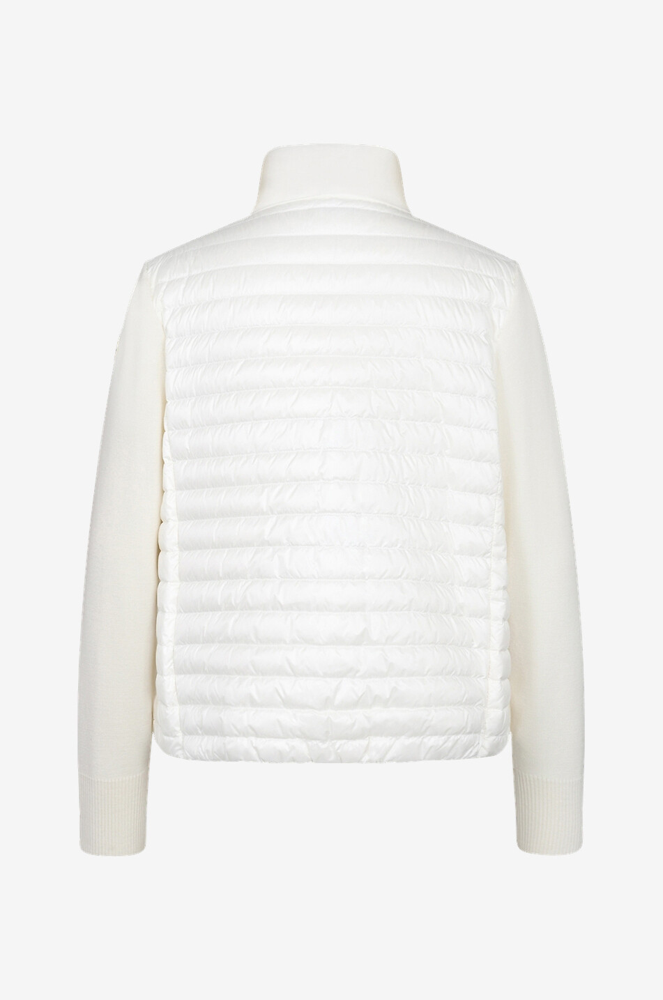 MONCLER Cardigan en duvet et maille à col montant Femme BLANC 2